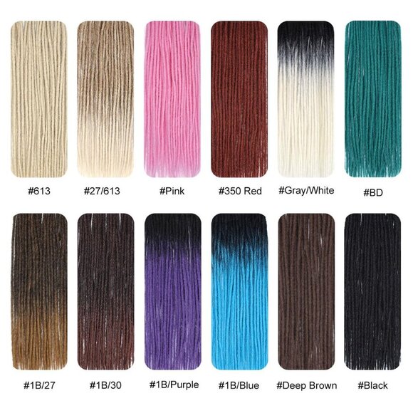 Clip in Dreadlock Hair Extensions Synthetic 24 Inch 10 Clips Natural Look main image 7